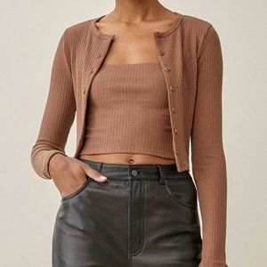 Reformation Ruby Knit Cardigan Set